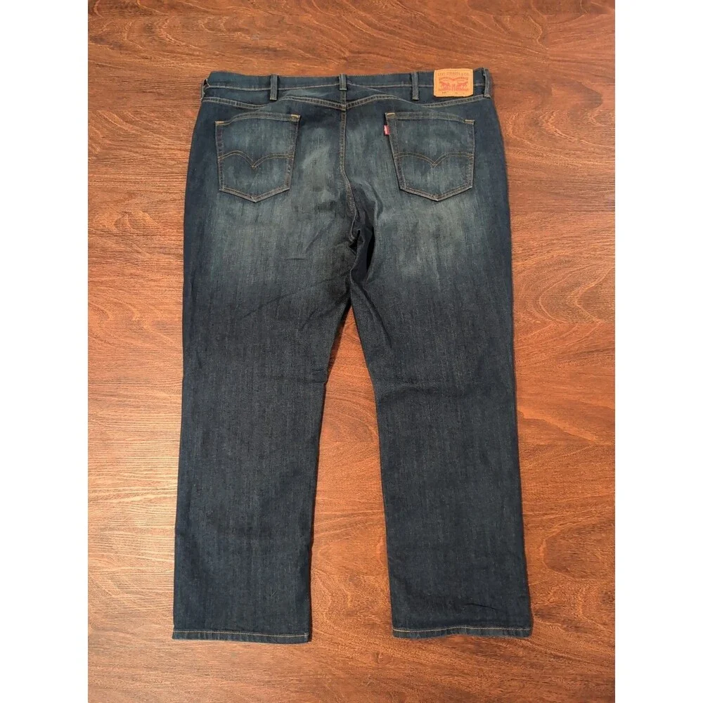 LEVI'S 541 MENS JEANS SIZE 46x32 Dark Blue Athletic Slightly Tapered Denim Pants